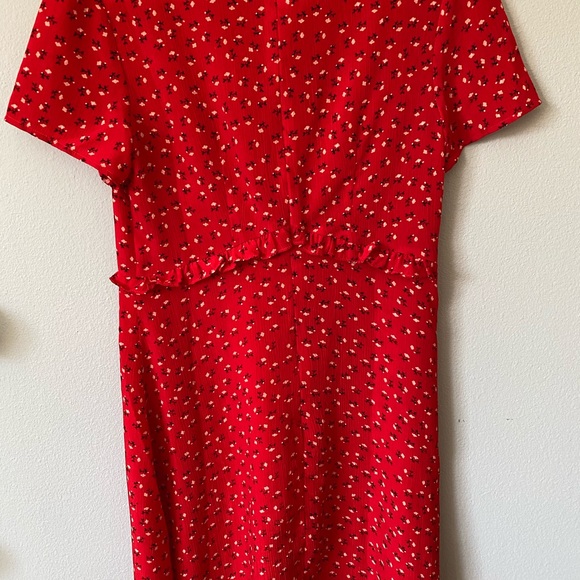 Red floral print dress - Picture 3 of 4